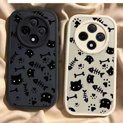 猫咪鱼骨oppoa3pro手机壳a2/a1/a58新款a93s软opopa96硅胶套A575G可爱a11x全包a32防摔a72男a35女a91a83情侣