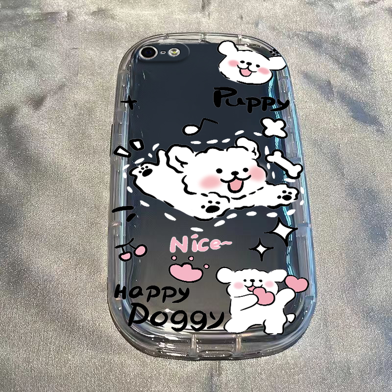 爱心狗狗苹果6s/7/8plus手机壳新款iPhoneXSmax防摔XR外壳5SE软硅胶11pro全包12/13小众可爱i14P创意ip15女潮