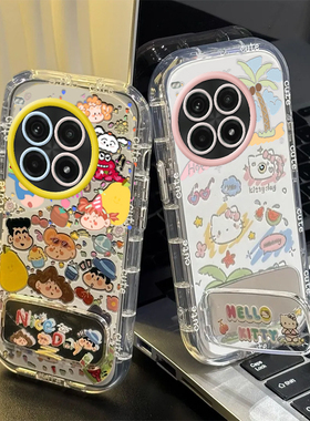 适用一加Ace3Pro手机壳1+Ace3Por新款PJX110保护套OPPO硅胶oneplusAce椰树凯蒂猫带支架1加AEC全包防摔1十AC