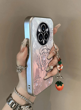 适用真我14Pro+手机壳realme14Pr0十RMX5050渐变羽纱山茶保护套OPPO加Por硅胶全包防摔高级感OPPORealme男女