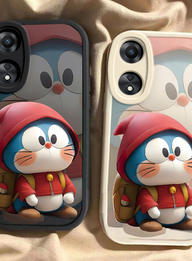 可爱叮当猫oppoA2x手机壳A2m新款oppo硅胶PJU110套PJS110全包oppa防摔5G外壳opopa男opa0pp0ppoA女opρoa红色