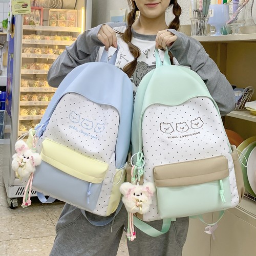 真的很好看啊~小清新拼色女书包