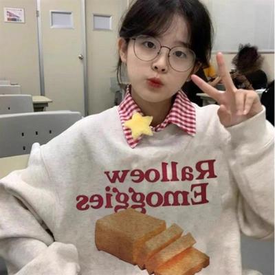 美式字母印花宽松圆领卫衣女2025秋冬新款加厚加绒重磅上衣外套潮