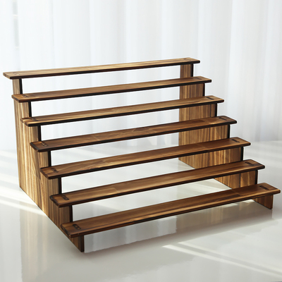 复古展示架收纳架子文玩古玩摆件玩偶手办实木架子家用摆摊免螺丝