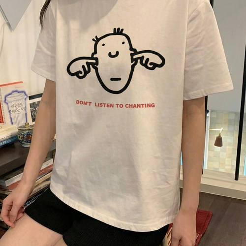 美式潮牌ins小众设计感简约t恤女