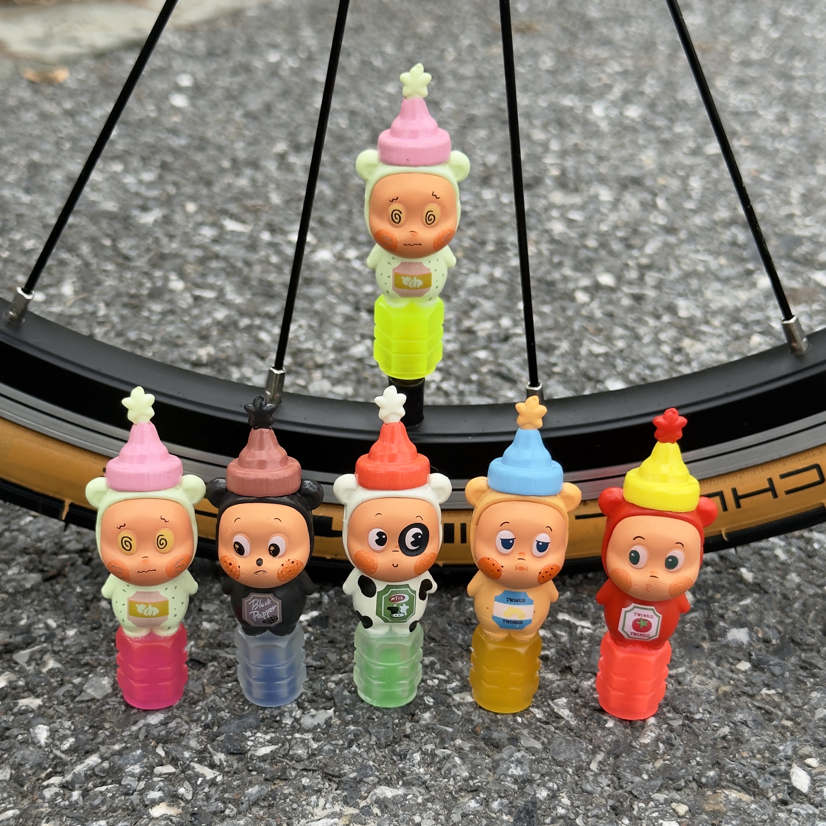 星星气嘴帽自行车装饰折叠车配件公路车改装气门芯盖山地车夜萤光