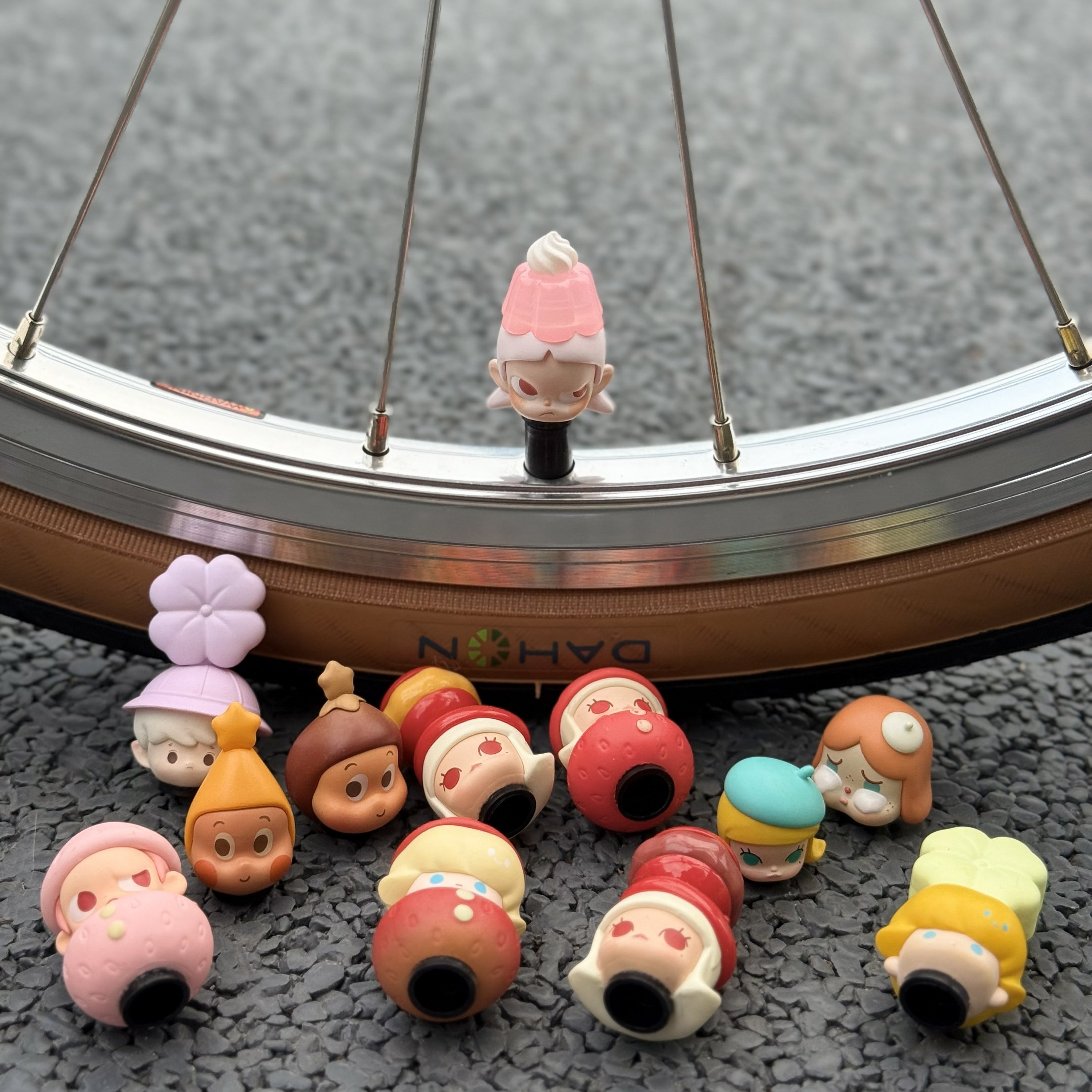 自行车气门嘴帽小布轮胎玩偶配饰大行公仔装饰公路车骑行装备山地