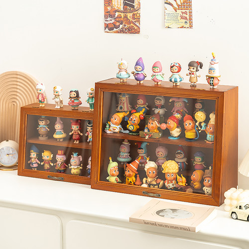 泡泡玛特收纳木盒桌面手办展示架