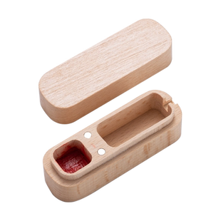 印章盒天然榉木便携书画私章个人姓名字礼品盒木质印章收纳盒定制 店内还有超多实心黄铜闲章书画送礼定制章