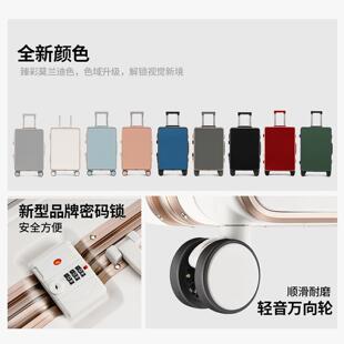 深蓝色平面款行李箱20寸拉杆铝框杯架轻音24寸双封闭内里26大容量