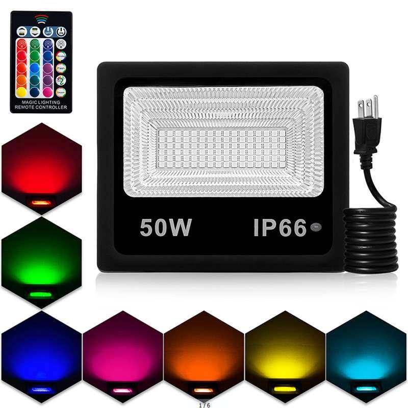 厂家直销50WRGB投光灯户外庭院led广绿化告园林隧道50WRGB投光灯