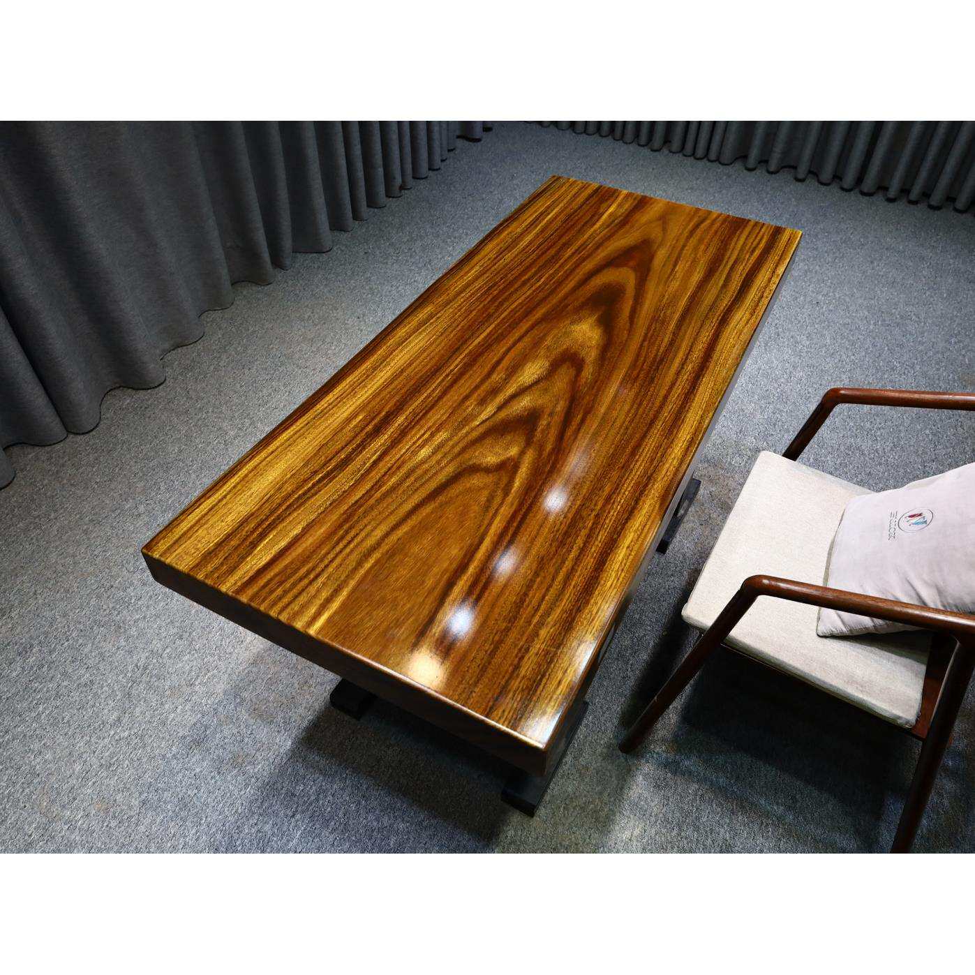 尺寸：150*68*8 奥坎实木大板原木茶台茶桌餐桌老板办公桌会议桌