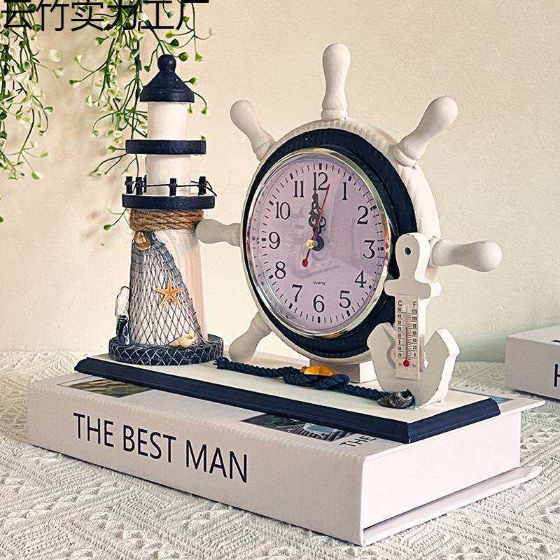 地中海钟表静音家用台式座钟创意时钟摆台摆放式桌面摆件客厅卧室