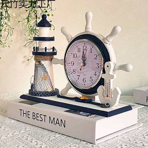 地中海钟表静音家用台式座钟创意时钟摆台摆放式桌面摆件客厅卧室