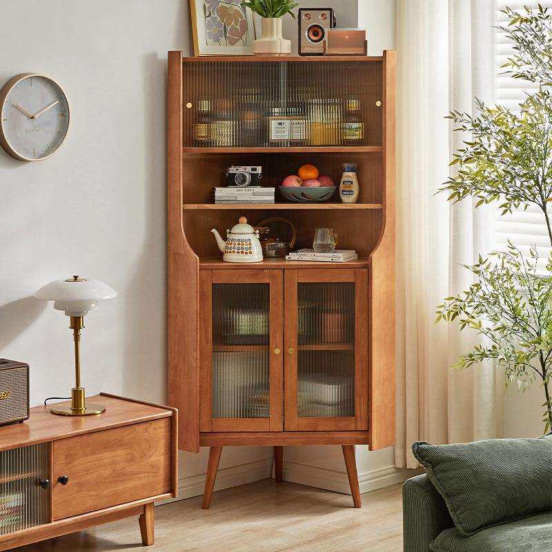 家逸餐边柜实木酒柜落地餐边柜卧室转角拐角酒柜客厅角落收纳柜