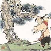 厂家直供老子出关艺术微喷客厅书房装 饰画范曾名人字画画芯