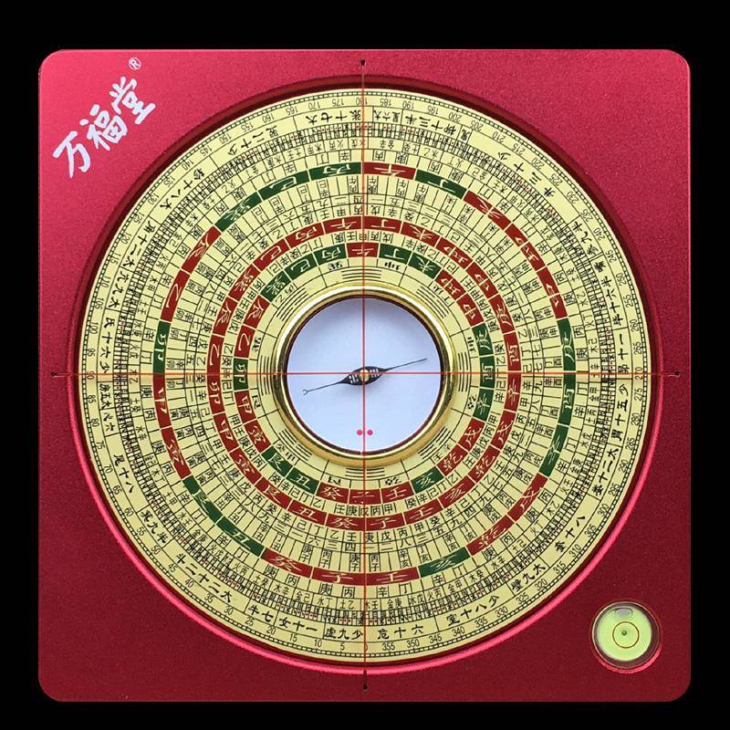 万福堂纯铜罗盘高精度专业三元三合综合铝镁合金随身八卦盘指南针
