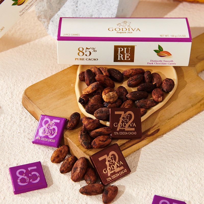 品牌正品GODIVA歌帝梵黑巧克力礼盒21片零食巧克力年货黑巧排块