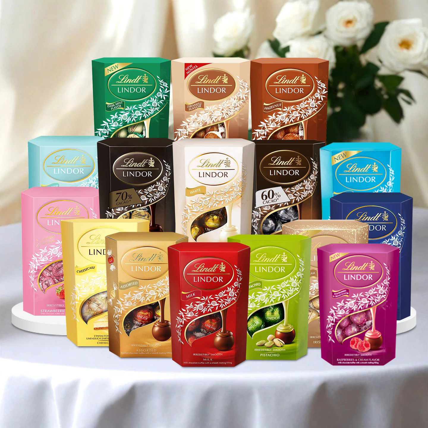 Lindt瑞士莲软心精选特浓牛奶巧克力分享200g节日礼物进口零食