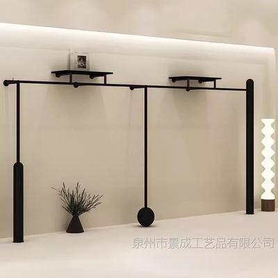 服装店展示架上墙壁挂式衣架男女装店简约黑色加粗衣服陈列货架子
