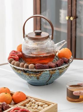 冬日围炉煮茶家用室内电陶炉围聚煮茶器蒸煮茶壶冬天烤火炉套装