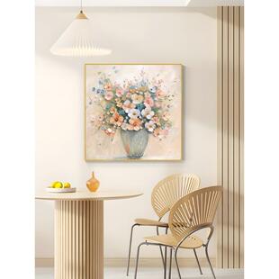 大芬村油画餐厅奶油风装饰画现代简约客厅挂画轻奢高级感手工壁画