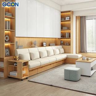 志光日式小户型布艺沙发无扶手小客厅箱式储物地台沙发简约现代