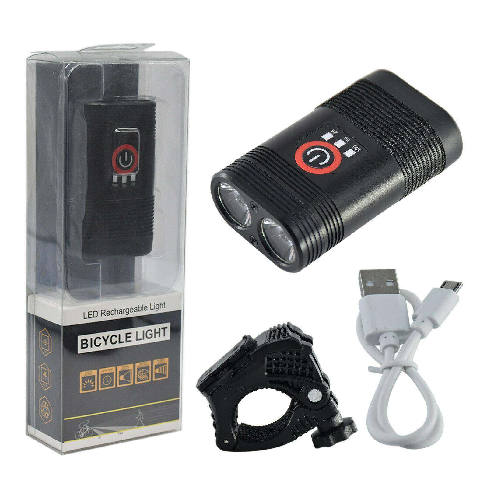 新款Y12自行车灯T6usb充电山地车前灯一体内置电池夜骑手电筒LED