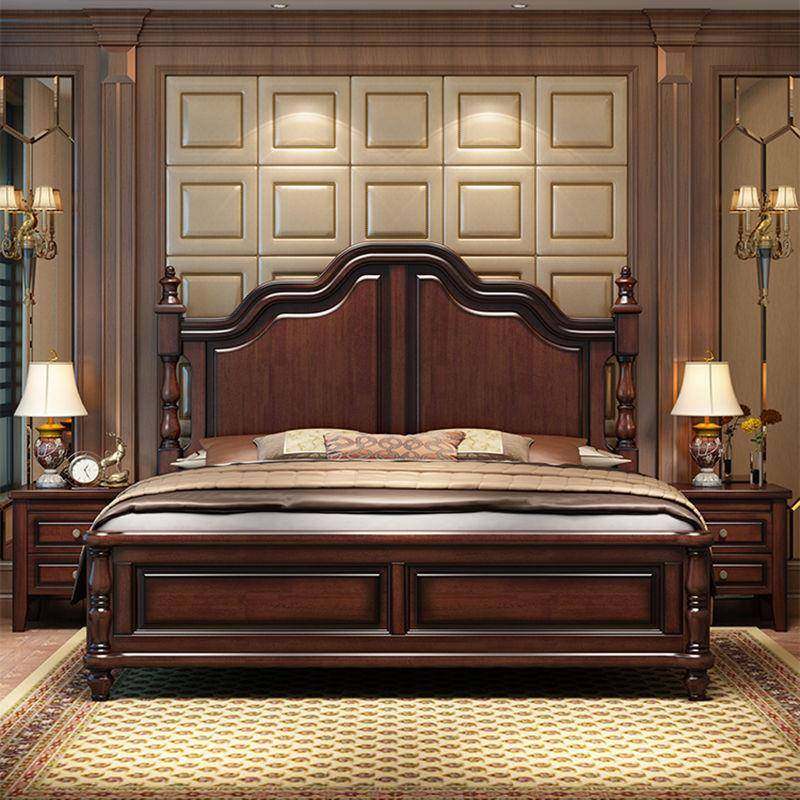 美式乡村全实木床双人床乡村欧式复古高端简约现代主卧婚床