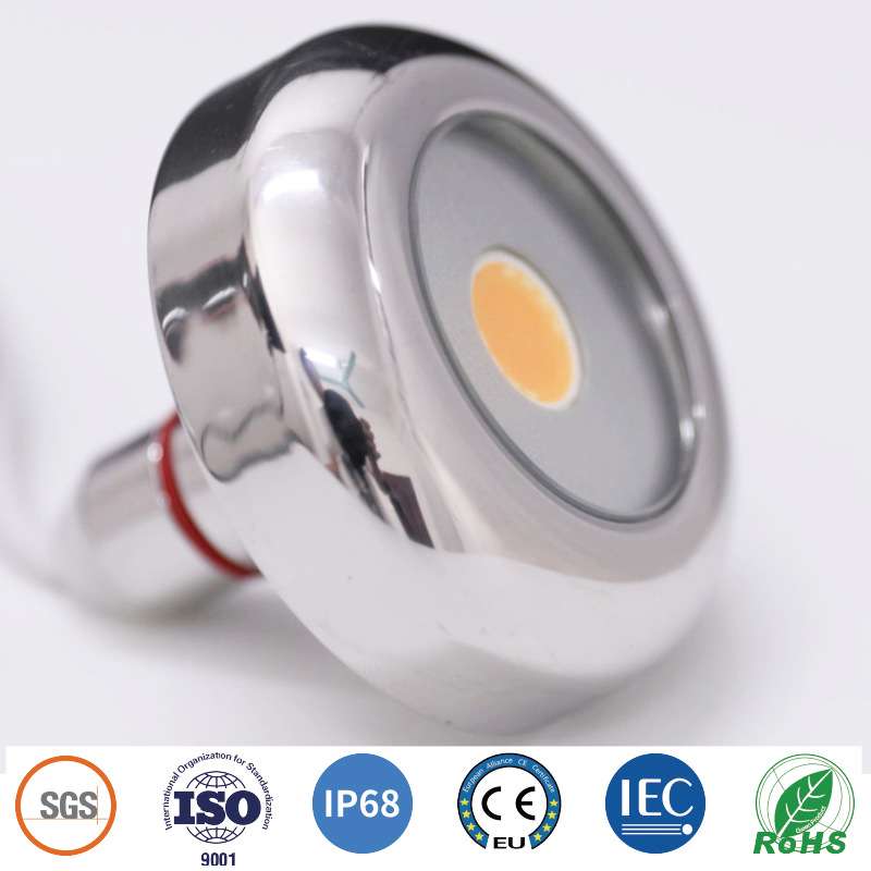 COB泳池灯spa按摩池防水七彩浴缸灯12V套管式LED水下水底台阶壁灯