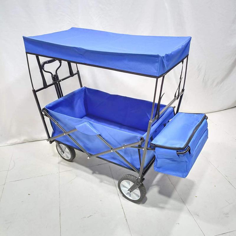 带顶棚直销可折叠单把带顶棚户外露营推车野餐野炊营地车