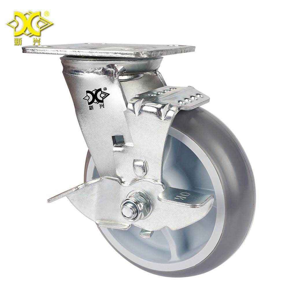 重型6寸PVC脚轮带刹车静音轮子房口车物流手推车万向轮,自行车/骑行装备/零配件,更多零件/配件,淘宝优惠券,粉丝福利购,淘宝优惠卷