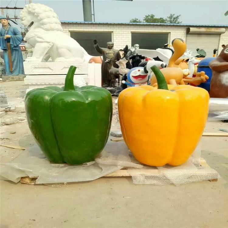 现货玻璃钢蔬菜辣椒水果雕塑尖椒青椒雕塑公园菜园户外摆件