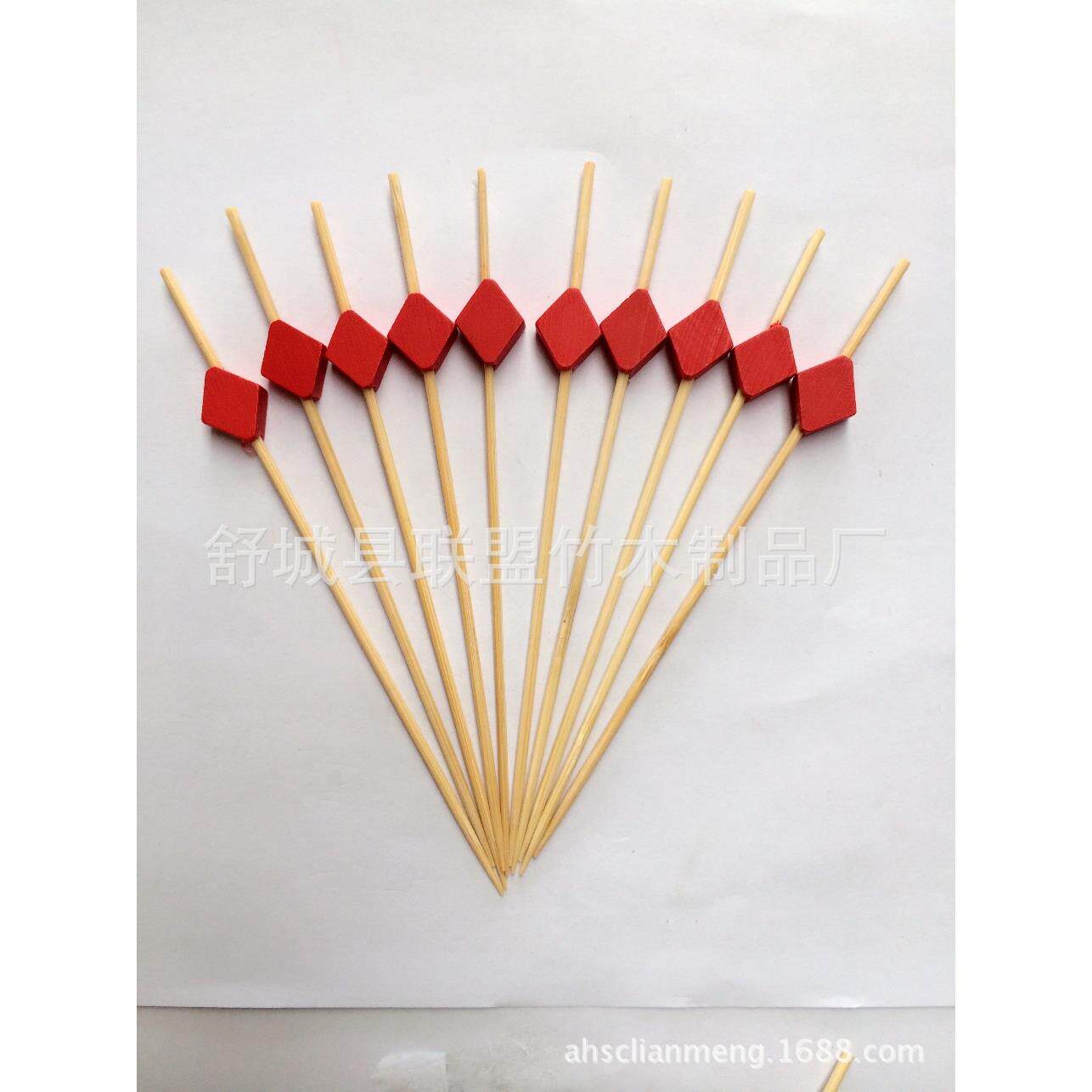 直销珠串花结串水果签竹制工艺品