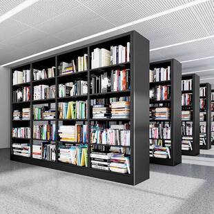 加厚图书馆书架书店钢制双面书柜档案架阅览室学校专用书籍馆书架