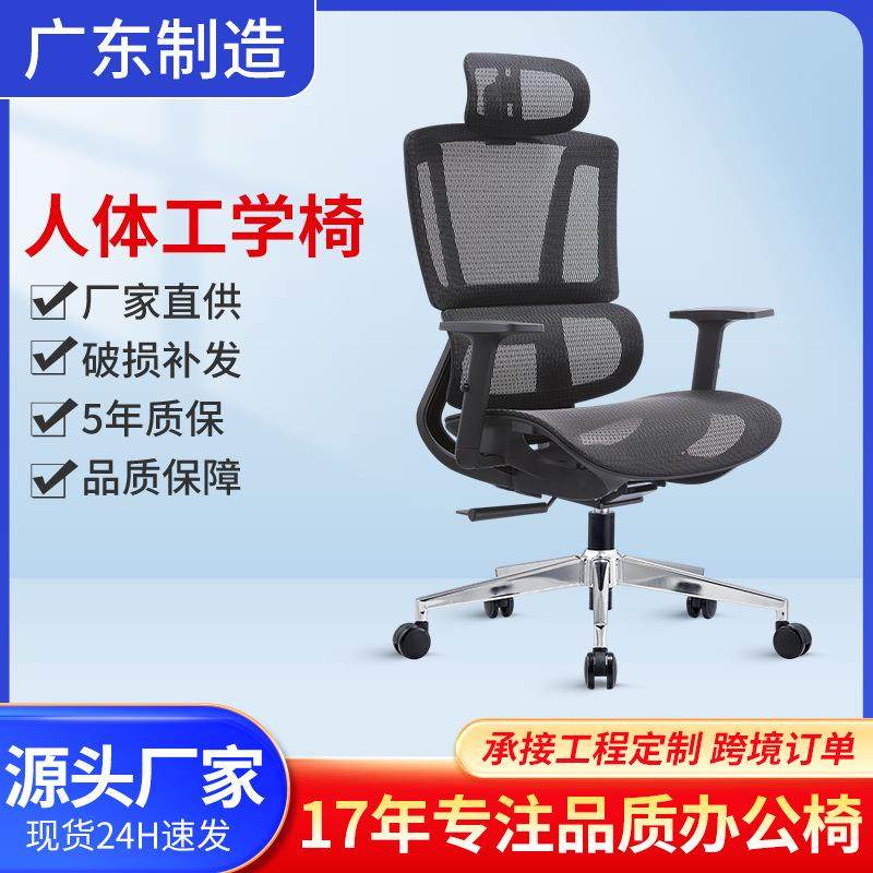 人体工学椅升降扶手静音脚轮高端网坐垫办公室电竞椅子学习电脑椅