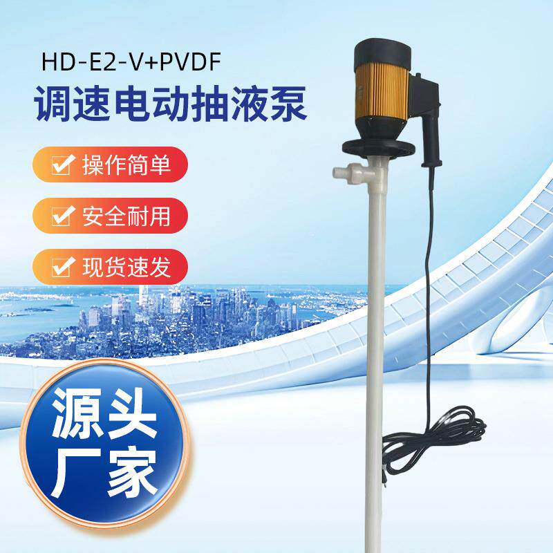 HD-E2-V+PVDF-700耐酸碱电动液泵电动油桶泵|可调速电动油抽泵