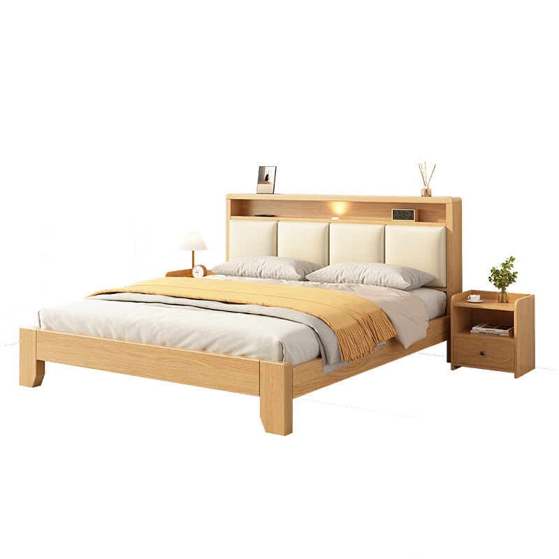 床实木床约1.8米主卧双人床经济型床架房用1.5米单人床