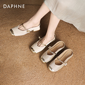 女2026新款 夏季 外穿半托绝美新中式 达芙妮小香风包头拖鞋 凉拖女鞋
