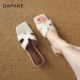 女夏外穿2026新款 高跟沙滩鞋 粗跟法式 达芙妮一字拖鞋 绝美小凉拖鞋