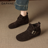 内增高马丁靴女款 达芙妮勃肯短靴女2026新款 秋冬季 平底加绒踝靴子