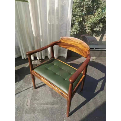 美黑胡桃木椅子扶手休闲茶桌主人椅餐椅实木北欧约靠背莫克椅
