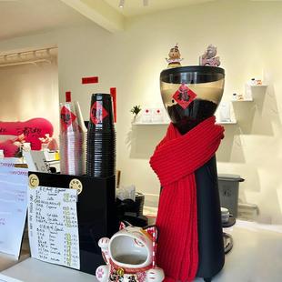 新年装 饰挂件咖啡店铺磨豆机装 饰氛围感新年场景布置饰品2025新款