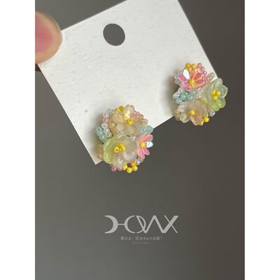 好诶/Springtime系列 · 七彩小花手工编织小众设计耳钉