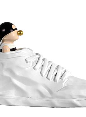 现代创意吹泡泡人物白色鞋子摆件儿童房书房桌面家居装饰品摆件