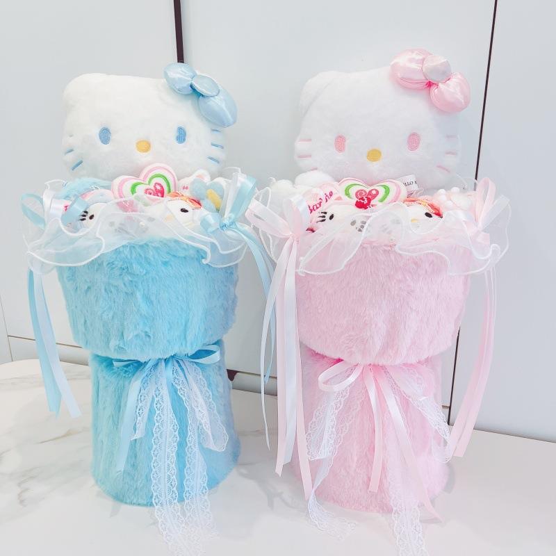 圣诞情人节哈喽kt玩偶花束送女友闺蜜生日礼物毛绒公仔kitty花束