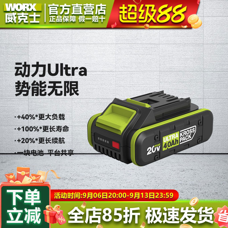 威克士20V全极耳锂电电池原装图片