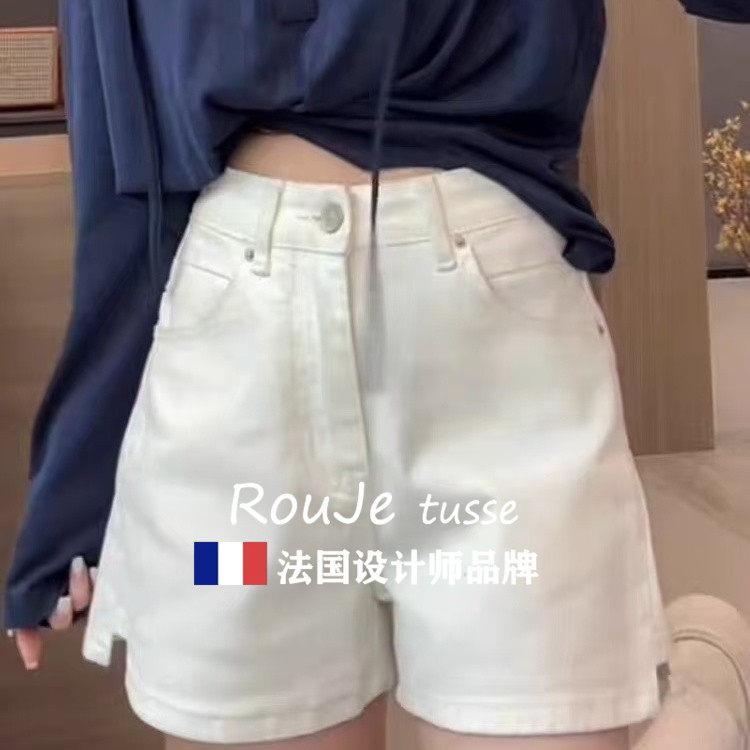 法mRousje92901349 tusse高腰显瘦牛仔短裤女夏季韩版国in宽松阔