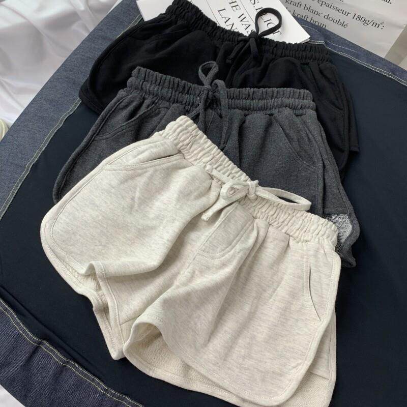 韩GWZ国夏季纯棉短裤女宽腿松显腰百搭休闲 瘦运动跑高步家居阔热