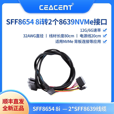 CEACENT一分二线缆适用NVMe